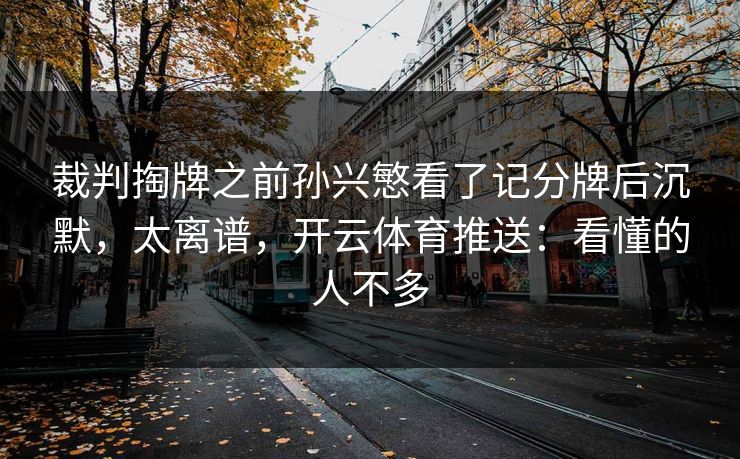 裁判掏牌之前孙兴慜看了记分牌后沉默，太离谱，开云体育推送：看懂的人不多