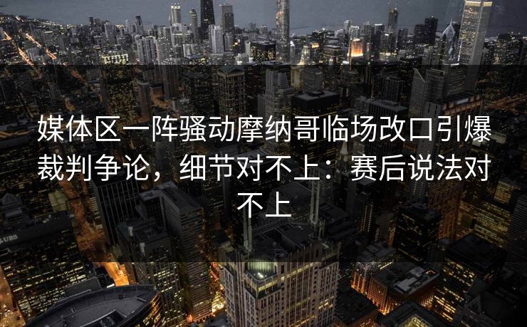 媒体区一阵骚动摩纳哥临场改口引爆裁判争论，细节对不上：赛后说法对不上