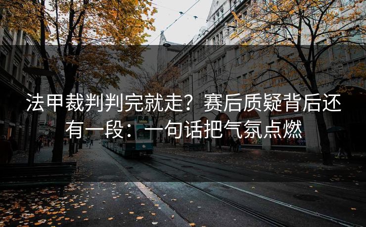 法甲裁判判完就走？赛后质疑背后还有一段：一句话把气氛点燃