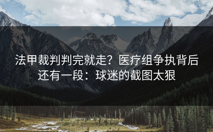 法甲裁判判完就走？医疗组争执背后还有一段：球迷的截图太狠