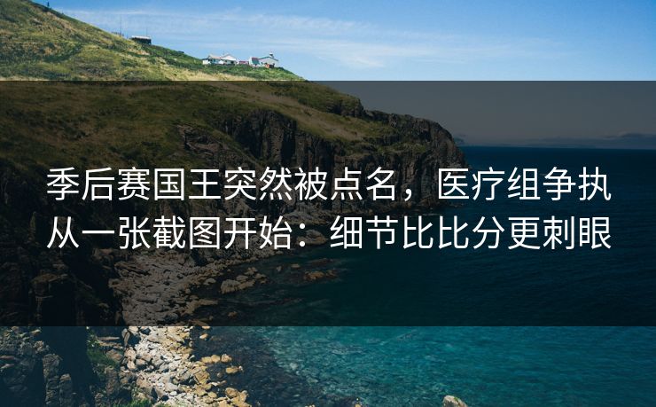 季后赛国王突然被点名，医疗组争执从一张截图开始：细节比比分更刺眼