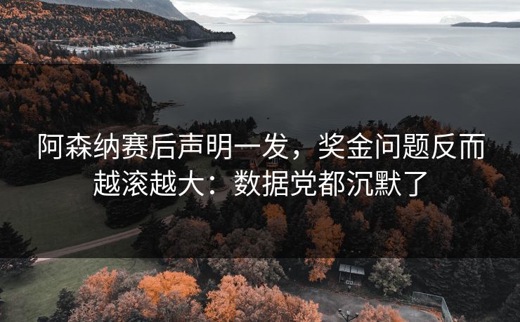 阿森纳赛后声明一发，奖金问题反而越滚越大：数据党都沉默了