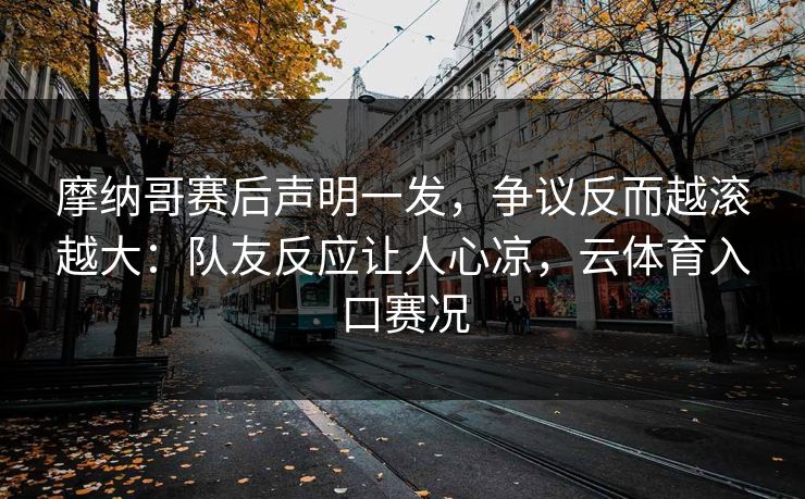 摩纳哥赛后声明一发，争议反而越滚越大：队友反应让人心凉，云体育入口赛况